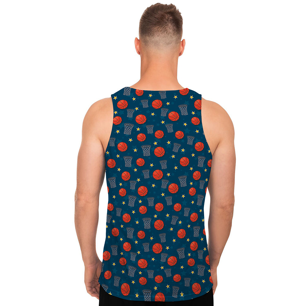 Basketball Theme Pattern Print Men's Tank Top