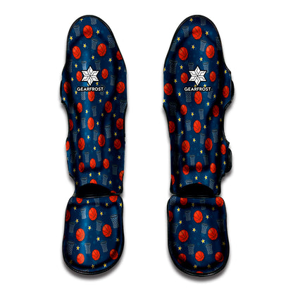 Basketball Theme Pattern Print Muay Thai Shin Guard
