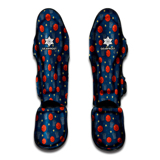 Basketball Theme Pattern Print Muay Thai Shin Guard