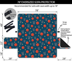 Basketball Theme Pattern Print Oversized Sofa Protector