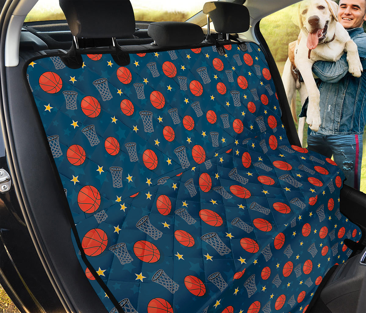 Basketball Theme Pattern Print Pet Car Back Seat Cover