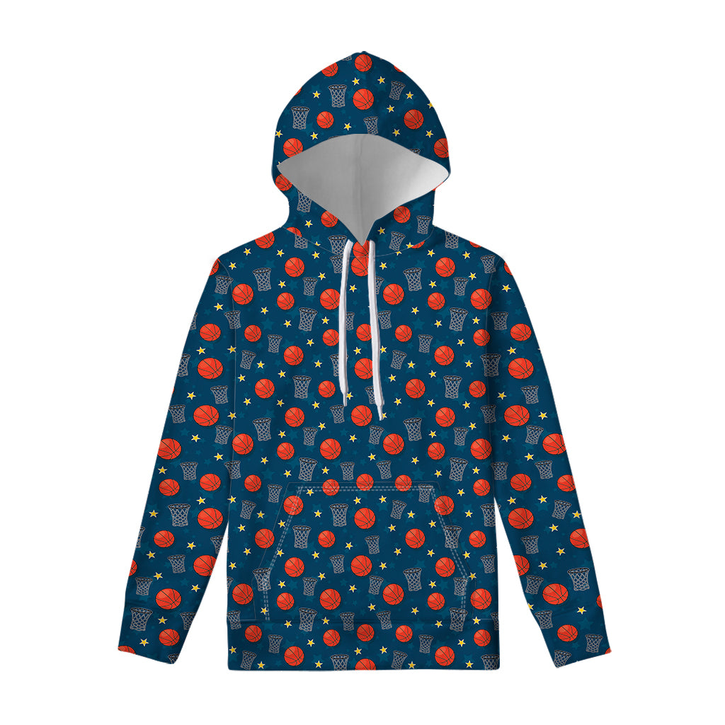 Basketball Theme Pattern Print Pullover Hoodie