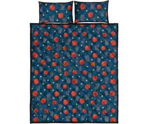 Basketball Theme Pattern Print Quilt Bed Set