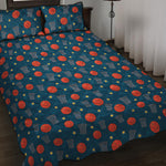 Basketball Theme Pattern Print Quilt Bed Set