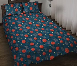 Basketball Theme Pattern Print Quilt Bed Set