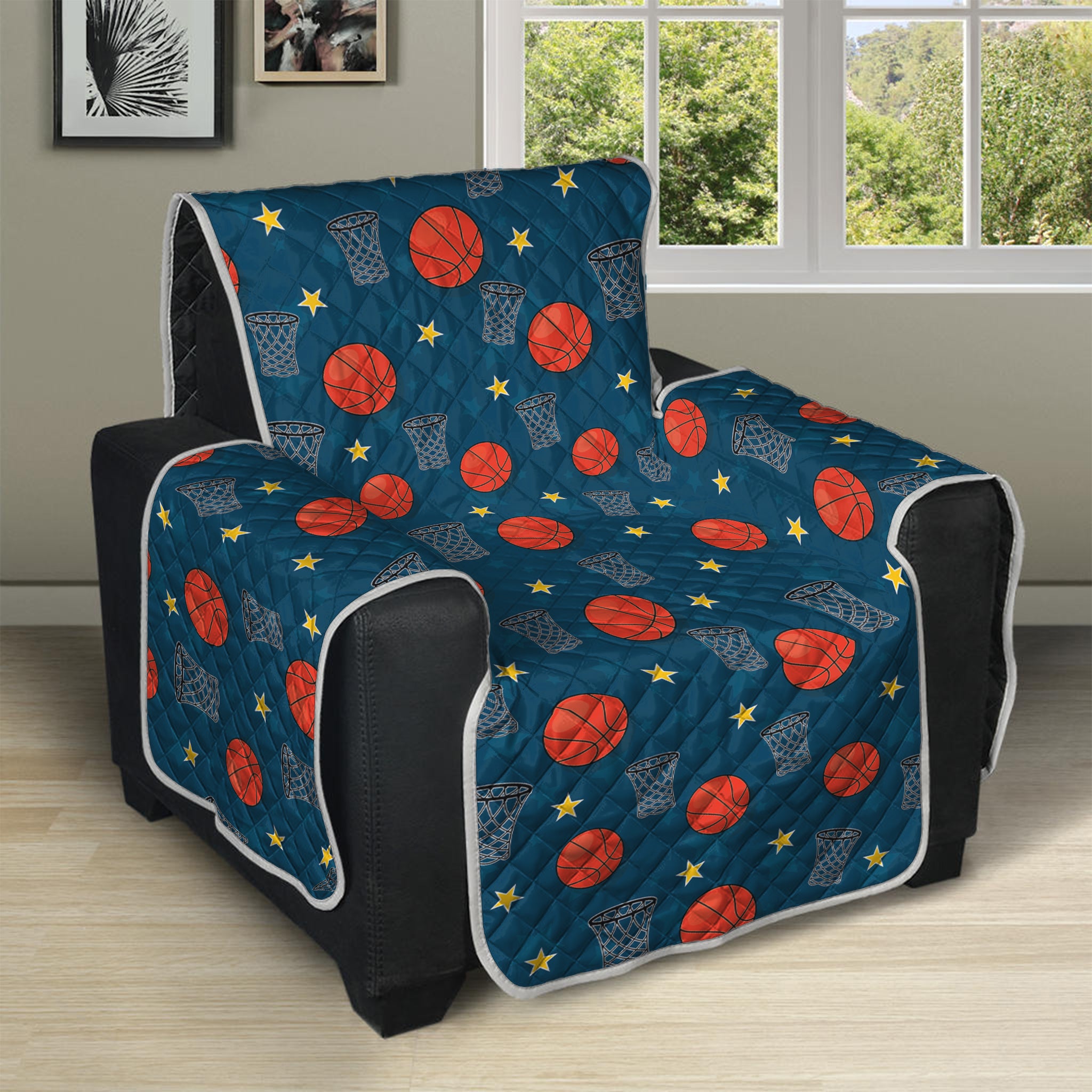 Basketball Theme Pattern Print Recliner Protector