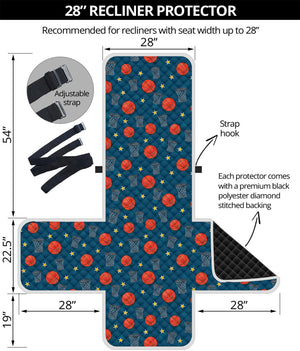 Basketball Theme Pattern Print Recliner Protector