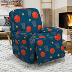 Basketball Theme Pattern Print Recliner Slipcover