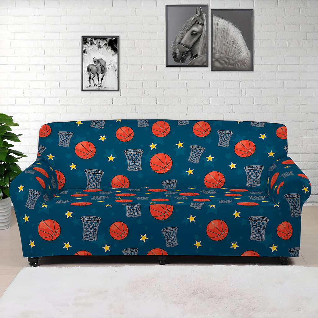 Basketball Theme Pattern Print Sofa Cover