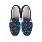 Basketball Theme Pattern Print White Slip On Shoes