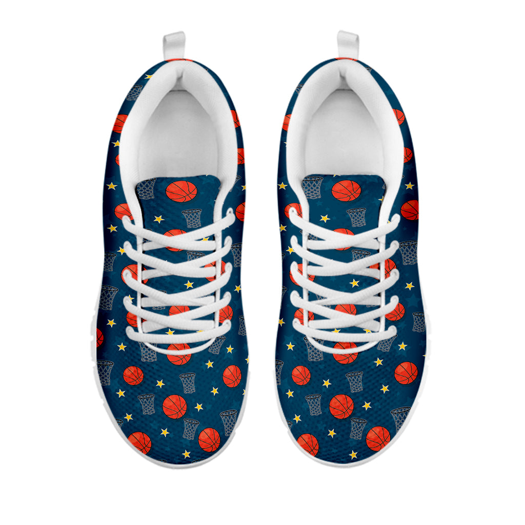 Basketball Theme Pattern Print White Sneakers