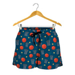 Basketball Theme Pattern Print Women's Shorts