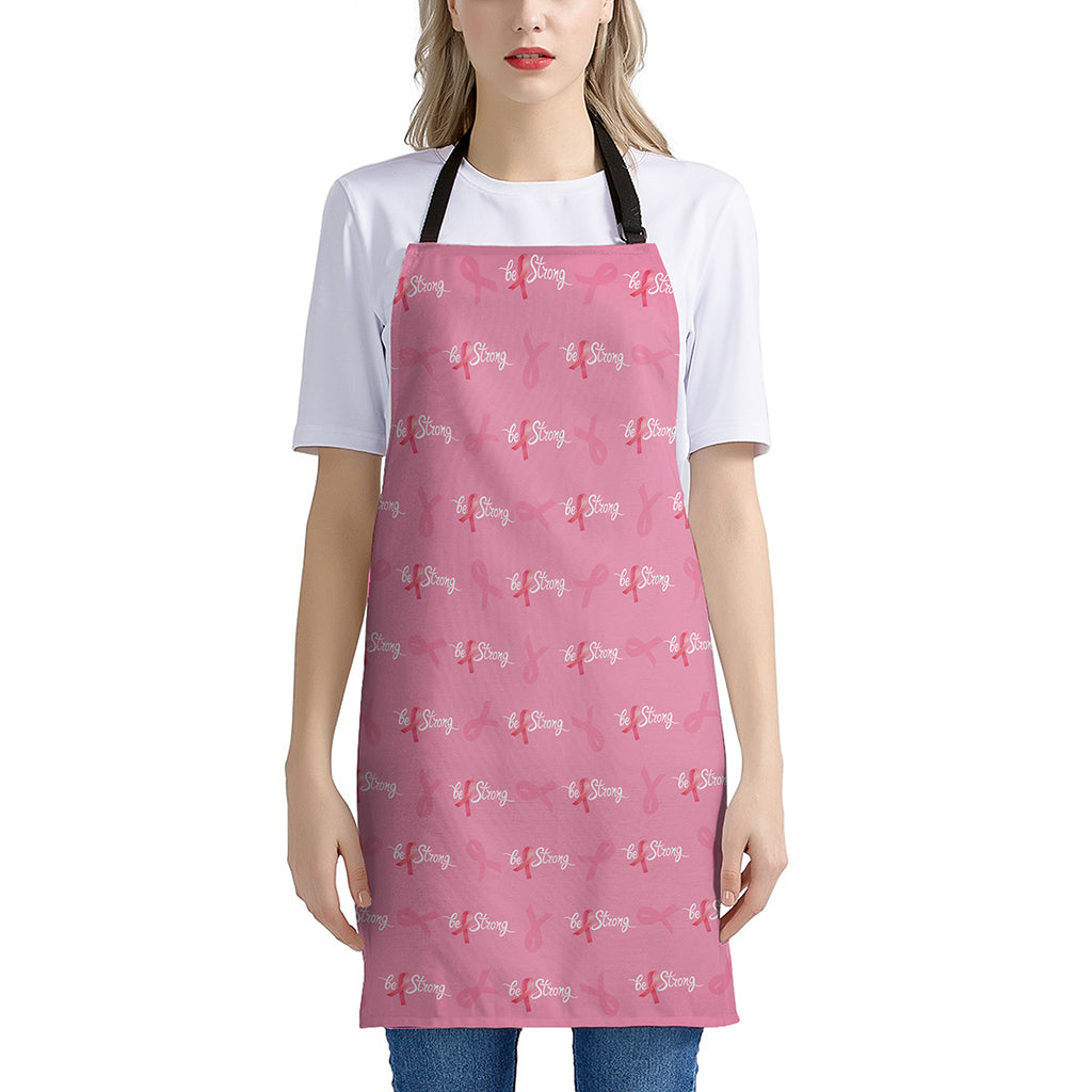 Be Strong Breast Cancer Pattern Print Apron