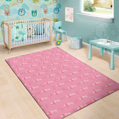 Be Strong Breast Cancer Pattern Print Area Rug