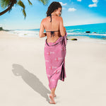 Be Strong Breast Cancer Pattern Print Beach Sarong Wrap