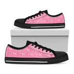 Be Strong Breast Cancer Pattern Print Black Low Top Shoes