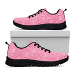 Be Strong Breast Cancer Pattern Print Black Sneakers