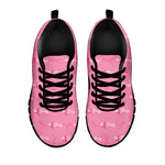 Be Strong Breast Cancer Pattern Print Black Sneakers