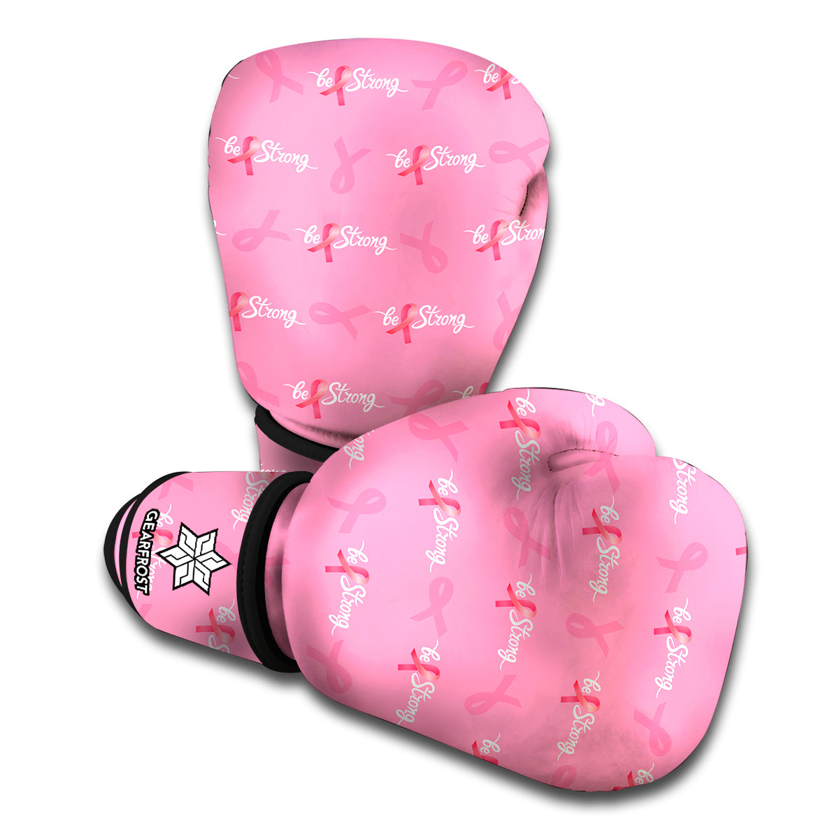 Be Strong Breast Cancer Pattern Print Boxing Gloves
