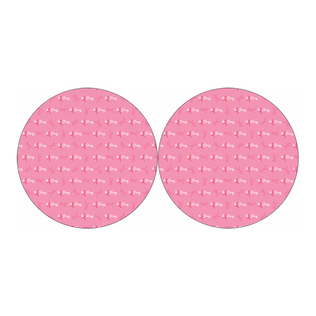 Be Strong Breast Cancer Pattern Print Car Coasters