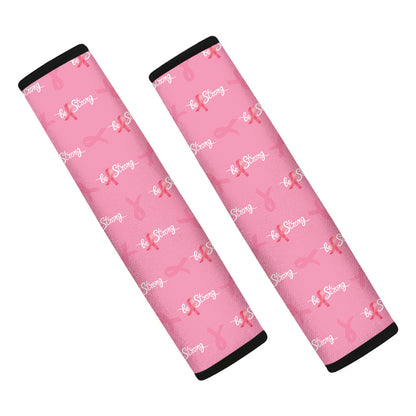 Be Strong Breast Cancer Pattern Print Car Seat Belt Covers