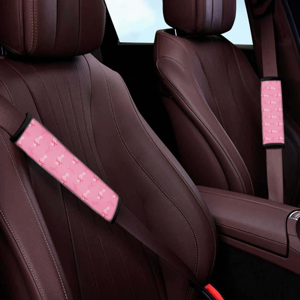 Be Strong Breast Cancer Pattern Print Car Seat Belt Covers