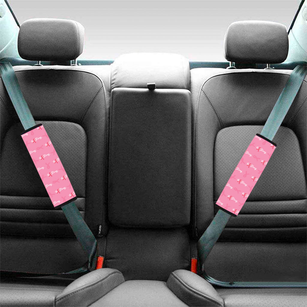 Be Strong Breast Cancer Pattern Print Car Seat Belt Covers