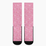 Be Strong Breast Cancer Pattern Print Crew Socks