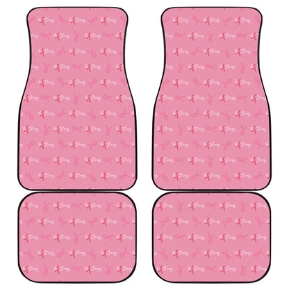Be Strong Breast Cancer Pattern Print Front and Back Car Floor Mats
