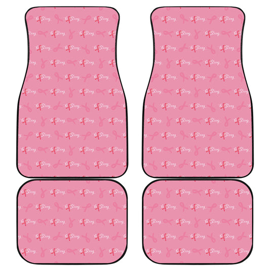 Be Strong Breast Cancer Pattern Print Front and Back Car Floor Mats