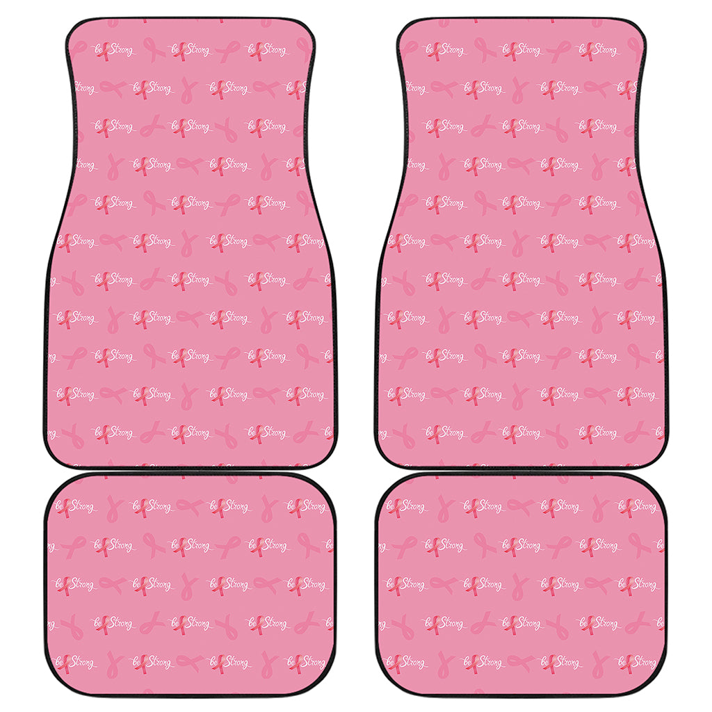 Be Strong Breast Cancer Pattern Print Front and Back Car Floor Mats