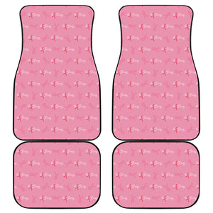 Be Strong Breast Cancer Pattern Print Front and Back Car Floor Mats