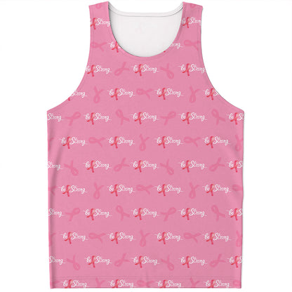 Be Strong Breast Cancer Pattern Print Men's Tank Top