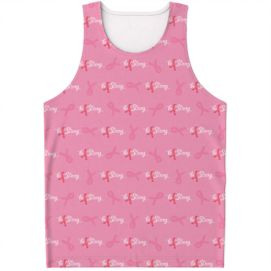 Be Strong Breast Cancer Pattern Print Men's Tank Top