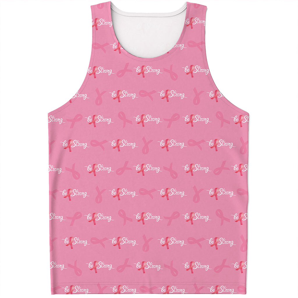 Be Strong Breast Cancer Pattern Print Men's Tank Top