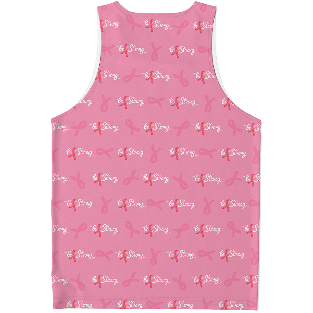 Be Strong Breast Cancer Pattern Print Men's Tank Top
