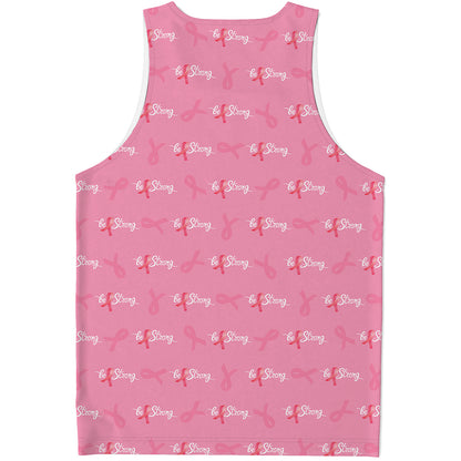 Be Strong Breast Cancer Pattern Print Men's Tank Top