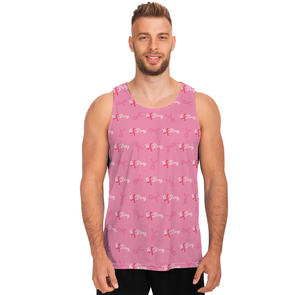 Be Strong Breast Cancer Pattern Print Men's Tank Top