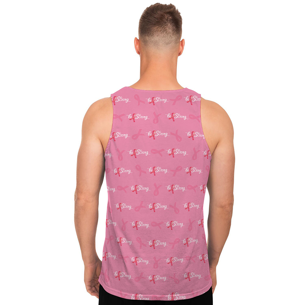 Be Strong Breast Cancer Pattern Print Men's Tank Top