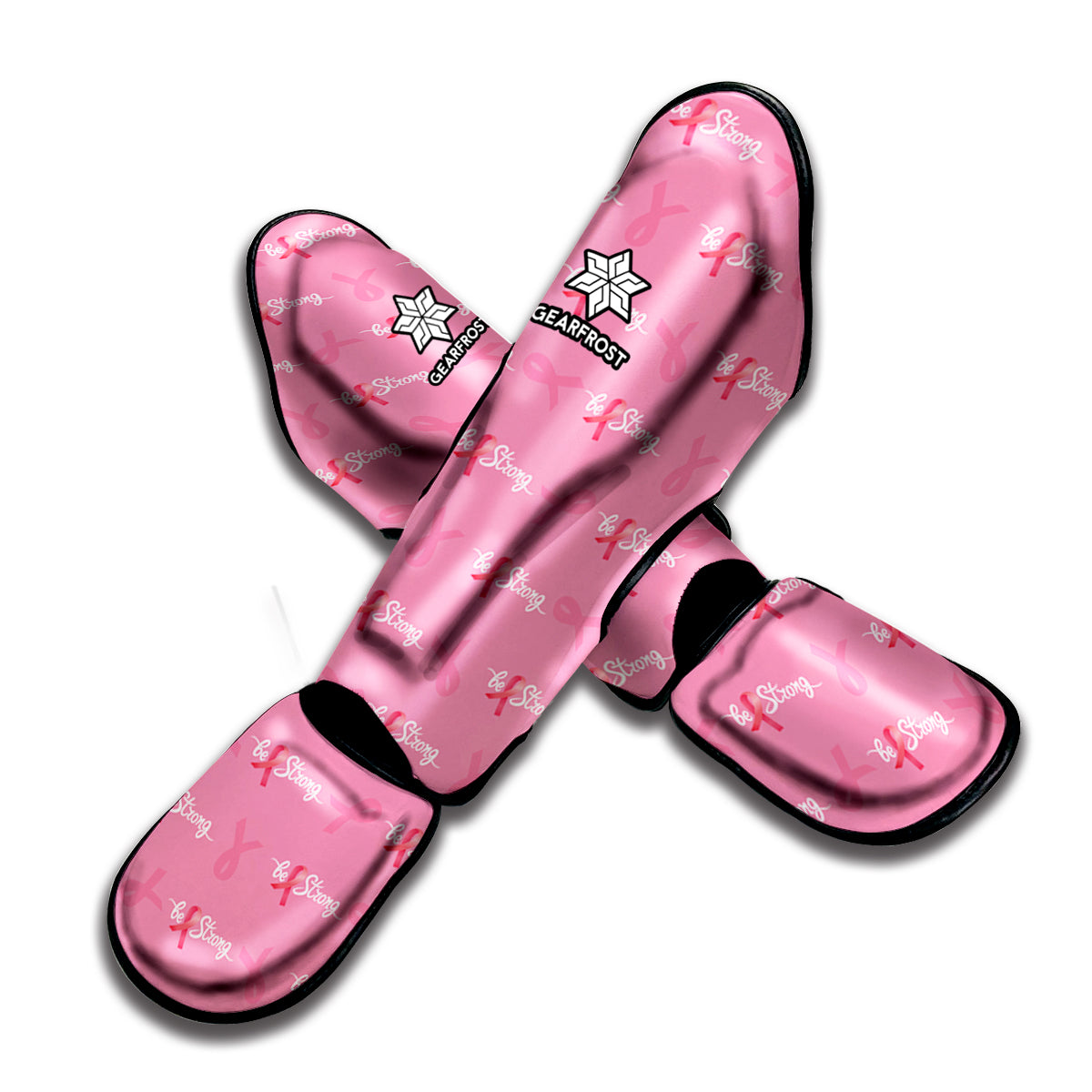 Be Strong Breast Cancer Pattern Print Muay Thai Shin Guard