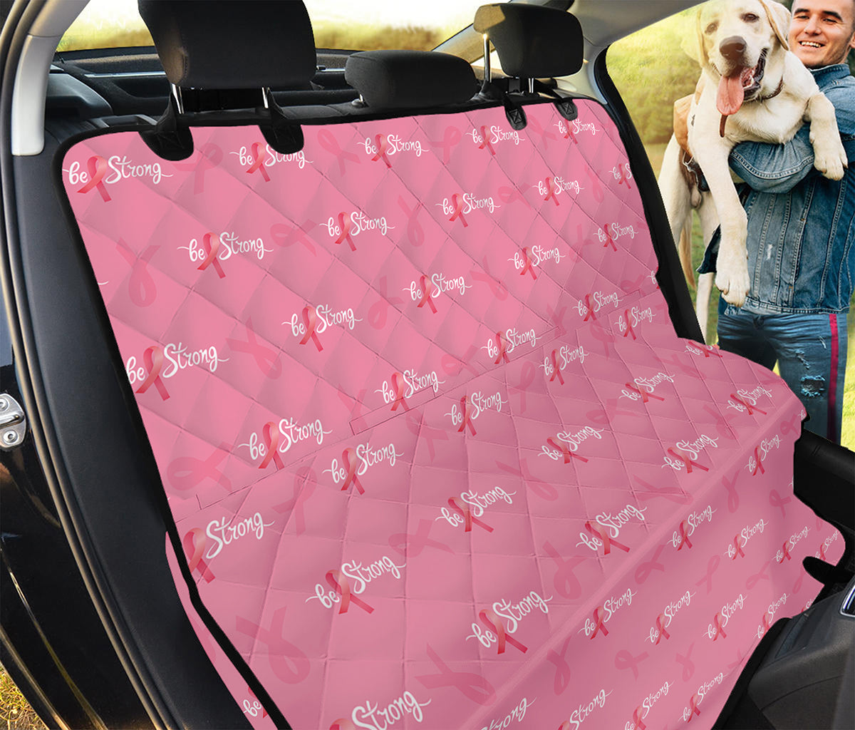 Be Strong Breast Cancer Pattern Print Pet Car Back Seat Cover