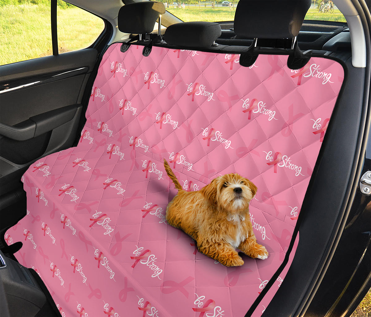 Be Strong Breast Cancer Pattern Print Pet Car Back Seat Cover