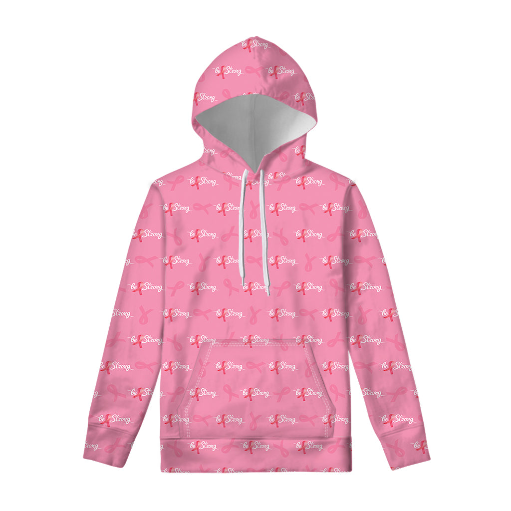 Be Strong Breast Cancer Pattern Print Pullover Hoodie