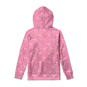 Be Strong Breast Cancer Pattern Print Pullover Hoodie