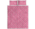Be Strong Breast Cancer Pattern Print Quilt Bed Set