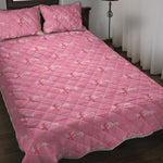 Be Strong Breast Cancer Pattern Print Quilt Bed Set
