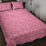 Be Strong Breast Cancer Pattern Print Quilt Bed Set