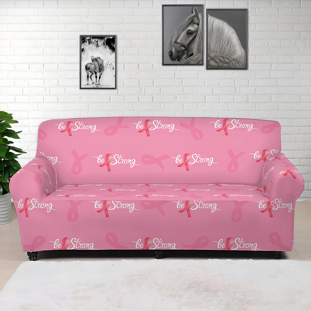 Be Strong Breast Cancer Pattern Print Sofa Cover
