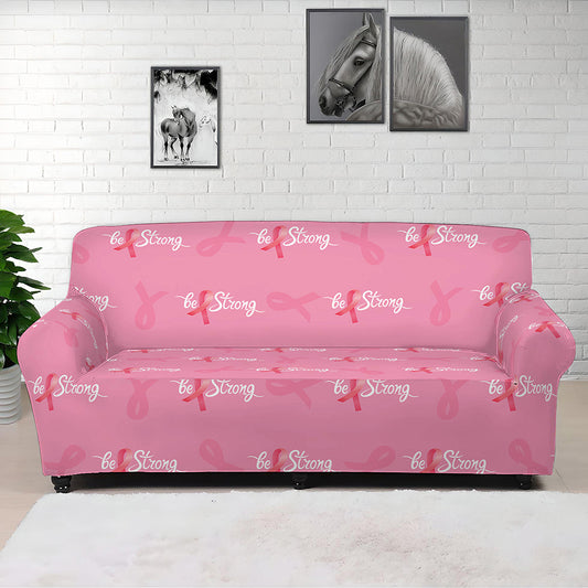 Be Strong Breast Cancer Pattern Print Sofa Cover