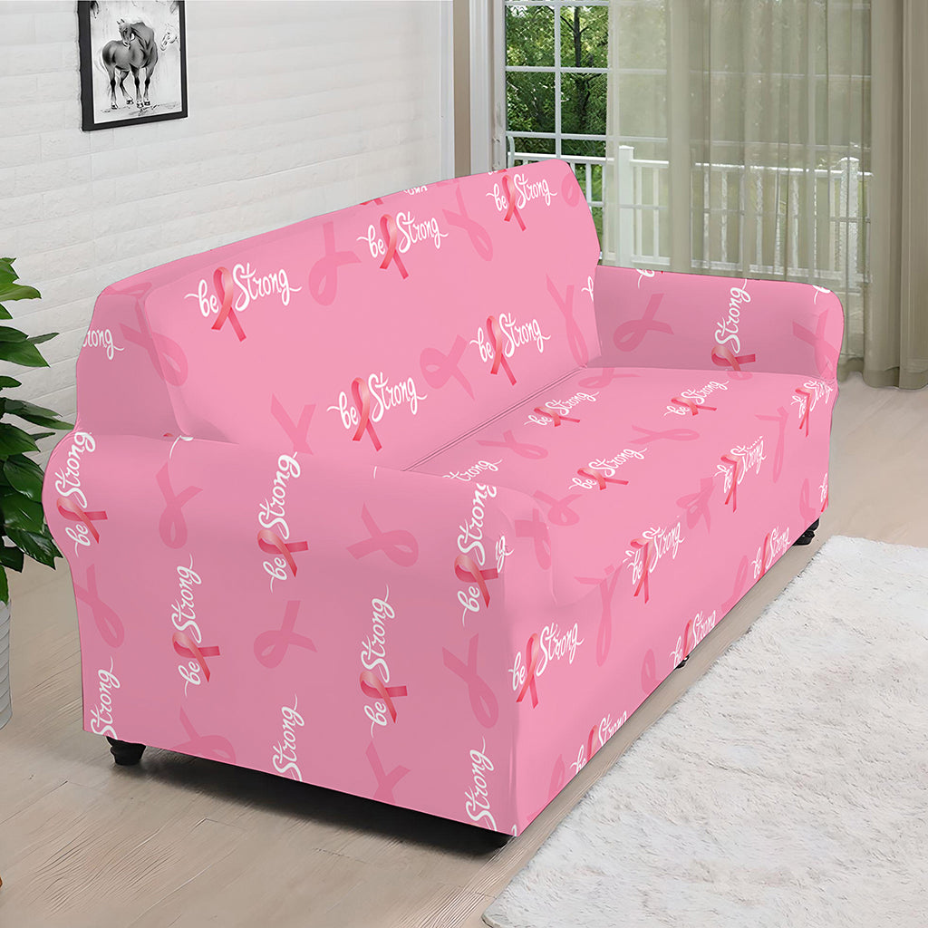 Be Strong Breast Cancer Pattern Print Sofa Cover